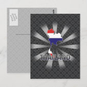 Thailand Flag Map 2.0 Postkarte (Vorne/Hinten)