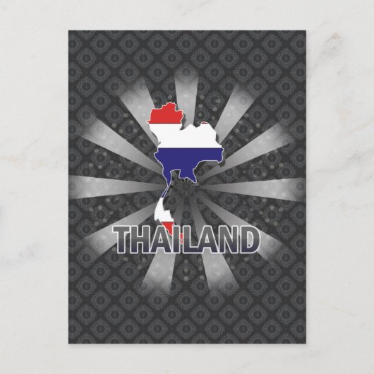 Thailand Flag Map 2.0 Postkarte (Vorderseite)