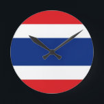 Thailand Flag Runde Wanduhr<br><div class="desc">I like the way this looks and I hope you do too!  Thanks for stopping by!  Feel free to customize this to meet your needs.  Have a wonderful day!</div>
