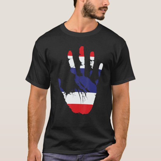 Thailand Flagge Hand T-Shirt (Vorderseite)