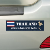 Thailand-Flagge + Karten-Autoaufkleber Autoaufkleber (Auf Auto)