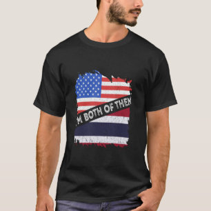 Thailand-Flagge USA Amerika Ich bin beide thailänd T-Shirt