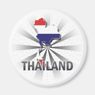 Thailand-Flaggen-Karte 2,0 Magnet