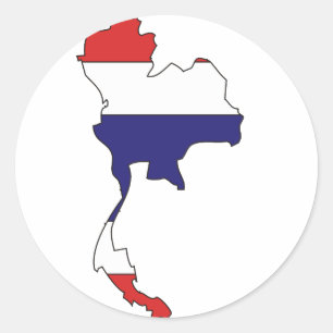 Thailand-Flaggenkarte Runder Aufkleber