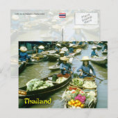 Thailand Floating Market Postkarte (Vorne/Hinten)