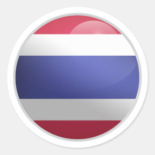 Thailand Glossy Circle Flag Runder Aufkleber