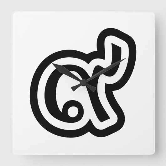 Thailand-Glückszahl 9/neun/9 (Gao/Kao) Quadratische Wanduhr (Vorderseite)