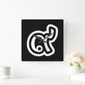 Thailand-Glückszahl 9/neun/9 (Gao/Kao) Quadratische Wanduhr (Zuhause)