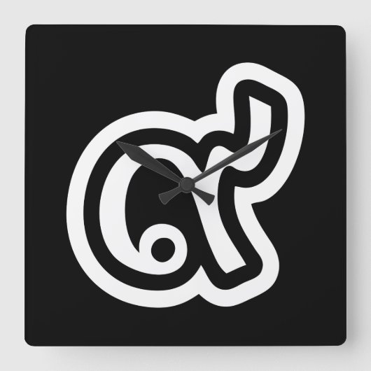 Thailand-Glückszahl 9/neun/9 (Gao/Kao) Quadratische Wanduhr (Vorderseite)