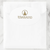 Thailand Gold Statue Ovaler Aufkleber (Tasche)
