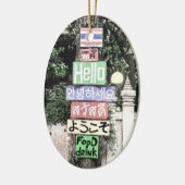 Thailand Hello Signs Travel Keramik Ornament (Links)