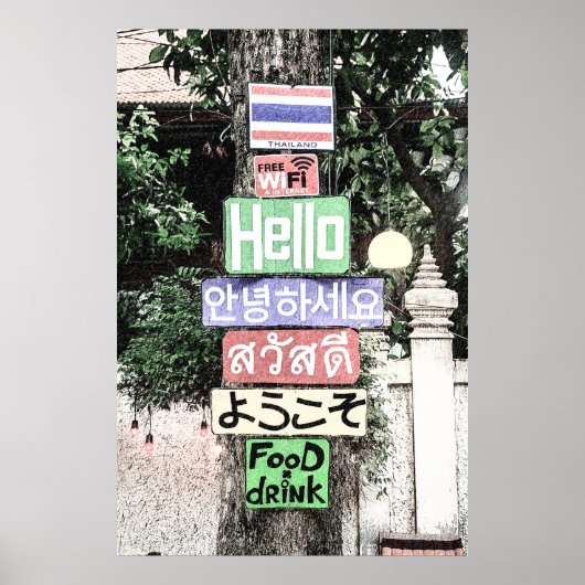 Thailand Hello Signs Travel Poster (Vorne)