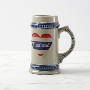 Thailand-Herzflagge Bierglas