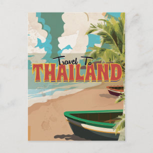 Thailand Hochzeit Reiseplakat Postkarte