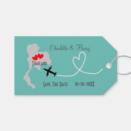 Thailand Hochzeit rettet das Datum Geschenkanhänger (Vorderseite (Horizontal))