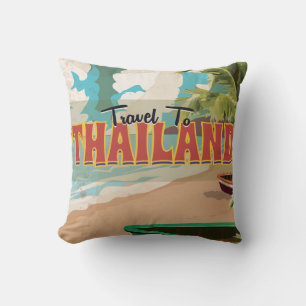 Thailand Hochzeits Reiseplakat Kissen