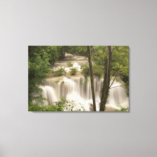 Thailand, Huai Mae Khamin Wasserfall Leinwanddruck