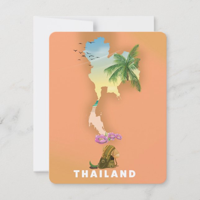 Thailand illustrierte Karte (Vorderseite)
