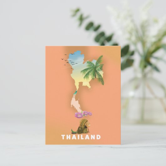 Thailand illustrierte Karte (Stehend Vorderseite)