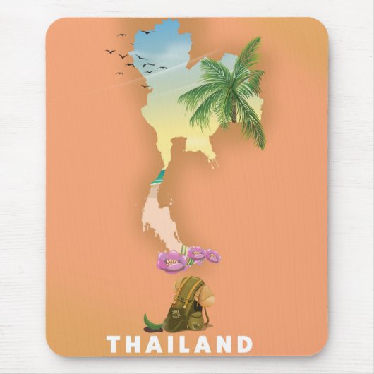 Thailand illustrierte Karte Mousepad (Vorne)