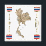 Thailand Karte   Flaggen Magnet<br><div class="desc">Dieses Design umfasst eine thailändische Karte innerhalb einer Grenze mit der Nationalflagge. Das Design funktioniert am besten bei quadratischen Magneten. Sie können Ihren eigenen Text/Ihre eigene Grafik mit der Funktion 'Anpassen!' hinzufügen. © 2010 FlagAndMap. Aus Bildern abgeleitete Karte: http://www.lib.utexas.edu/maps/</div>