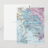 Thailand Karte Postkarte (Vorne/Hinten)