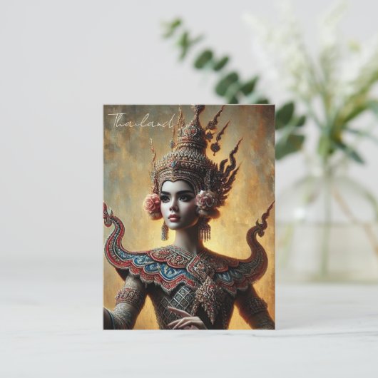 Thailand Khon Dancer Postkarte (Stehend Vorderseite)