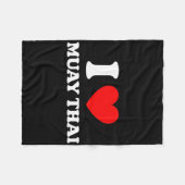 Thailand Kickboxing I Heart Muay Thai I Love Muay Fleecedecke (Vorderseite (Horizontal))