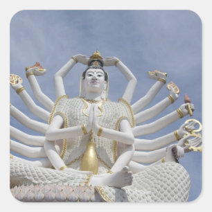 Thailand, Ko Samui alias Koh Samui). Wat Plai 3 Quadratischer Aufkleber