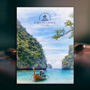 Thailand, Koh Lao Lading Insel Aquarell Postkarte