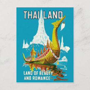 Thailand, Land der Schönheit und Romantik, Vintag Postkarte