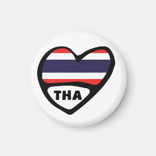 Thailand-Landeskennzahl-Flaggen-Herz, THA Magnet
