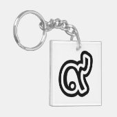 Thailand Lucky Number 9 / Nine / ๙ (Gao/Kao) Thai Schlüsselanhänger (Vorderseite links)