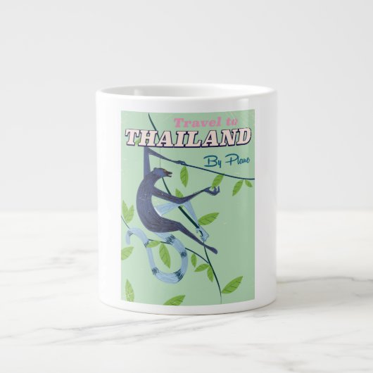Thailand Monkey Vintage Print Jumbo-Tasse (Vorderseite)