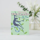 Thailand Monkey Vintage Print Postkarte (Stehend Vorderseite)