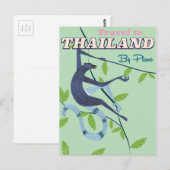 Thailand Monkey Vintage Print Postkarte (Vorne/Hinten)