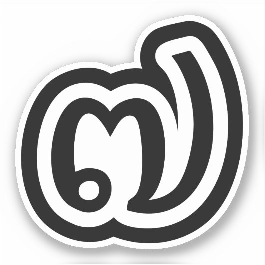 Thailand Nr. 7 / Sieben / ๗ (Jed/Chet) Thai Aufkleber (Vorderseite)