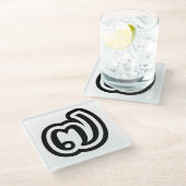 Thailand Nr. 7 / Sieben / ๗ (Jed/Chet) Thai Glasuntersetzer (Schrägansicht)