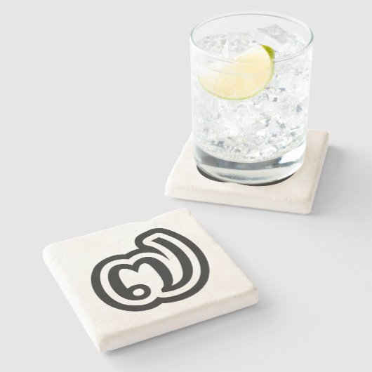 Thailand Nr. 7 / Sieben / ๗ (Jed/Chet) Thai Steinuntersetzer (Seitenansicht)