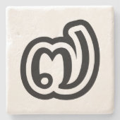 Thailand Nr. 7 / Sieben / ๗ (Jed/Chet) Thai Steinuntersetzer (Vorderseite)