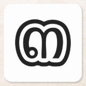 Thailand Nummer 3 / Drei / ๓ (Sam) Thai Script Rechteckiger Pappuntersetzer (Vorderseite)