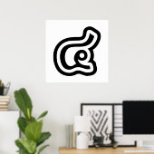 Thailand Nummer 4 / Vier / ๔ (siehe/Si) Thailändis Poster (Heimbüro)