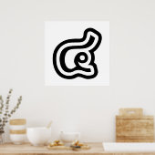 Thailand Nummer 4 / Vier / ๔ (siehe/Si) Thailändis Poster (Küche)