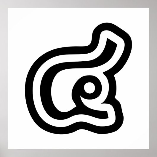 Thailand Nummer 4 / Vier / ๔ (siehe/Si) Thailändis Poster (Vorne)