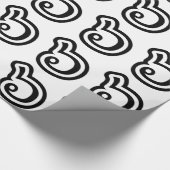 Thailand Nummer 6 / Sechs / ๖ (Ho/Hok) Thailändisc Geschenkpapier (Ecke)