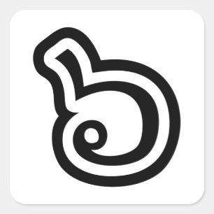 Thailand Nummer 6 / Sechs / ๖ (Ho/Hok) Thailändisc Quadratischer Aufkleber