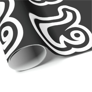 Thailand Nummer 8 / Acht / ๘ (Bad/Paet) Thai Geschenkpapier