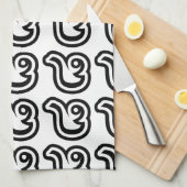 Thailand Nummer 8 / Acht / ๘ (Bad/Paet) Thai Geschirrtuch (Viertel Falte)