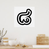 Thailand Nummer 8 / Acht / ๘ (Bad/Paet) Thai Poster (Küche)