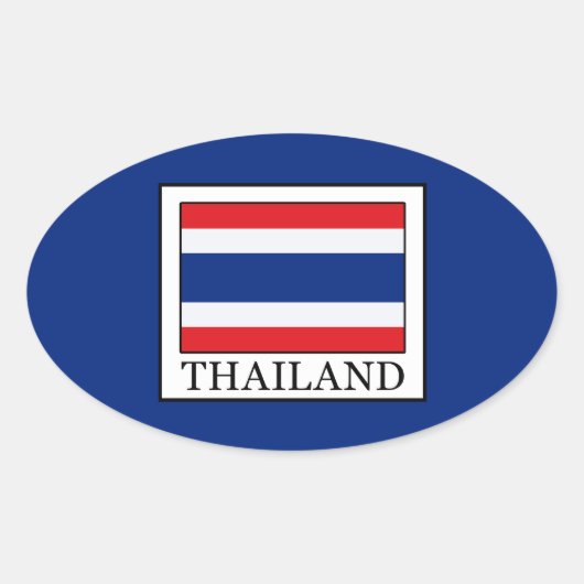 Thailand Ovaler Aufkleber (Vorderseite)